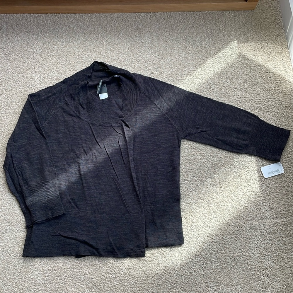 Grey light weight wrap sweater